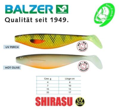 Balzer Shirasu Booster 1.0 Shad 6-23cm Gummifisch Hecht Zander Barsch UV aktiv