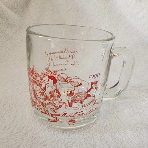 3 Vintage Marshall Field’s Santabear Glass Christmas Mug- 1986, 1988, 1990 - Image 4 of 4