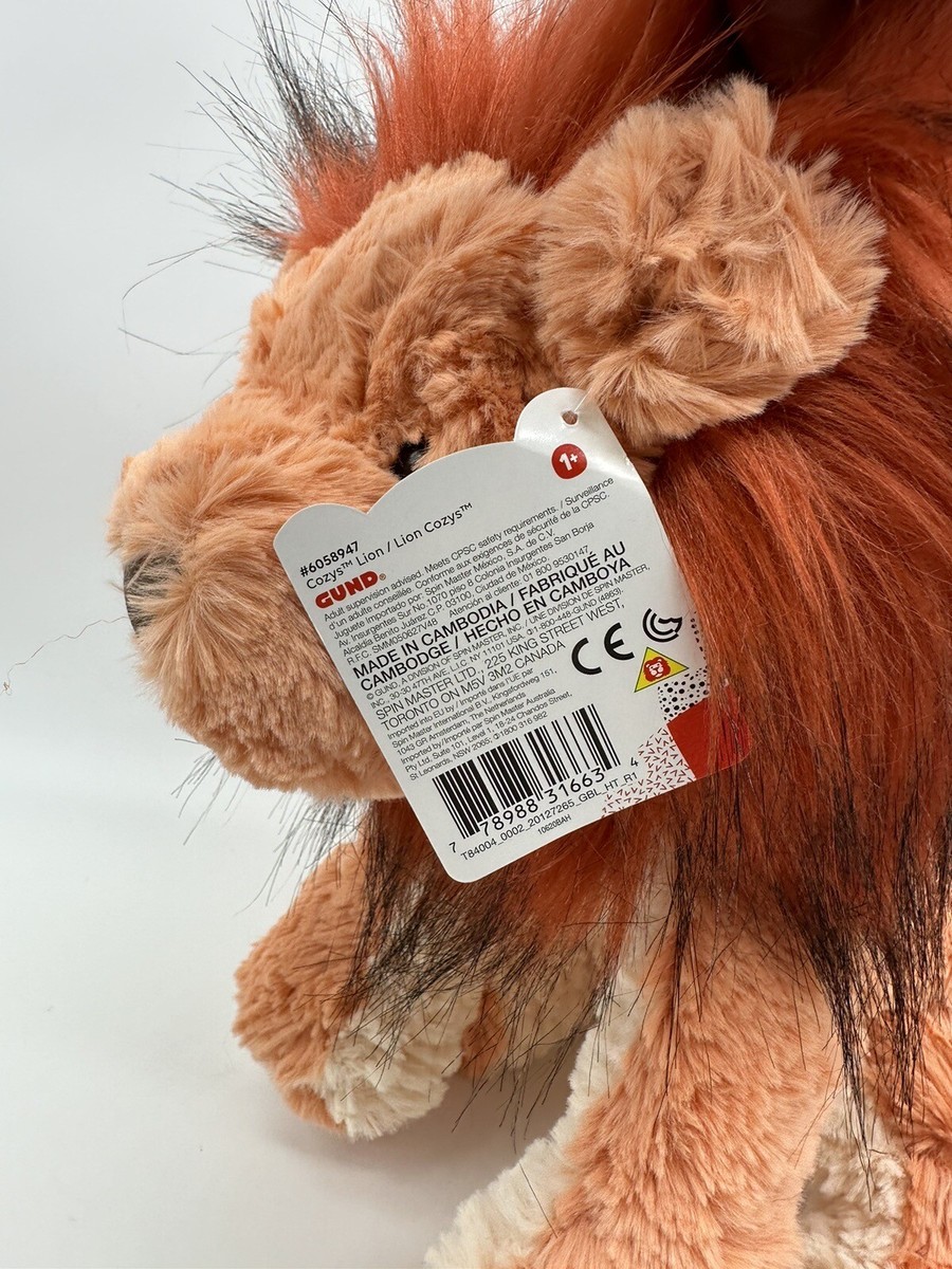 GUND「コージー ライオン」オレンジたてがみ　ふわふわ　タグ付き GUND Lion Cozys Collection Plush Orange Red Floppy Soft 12