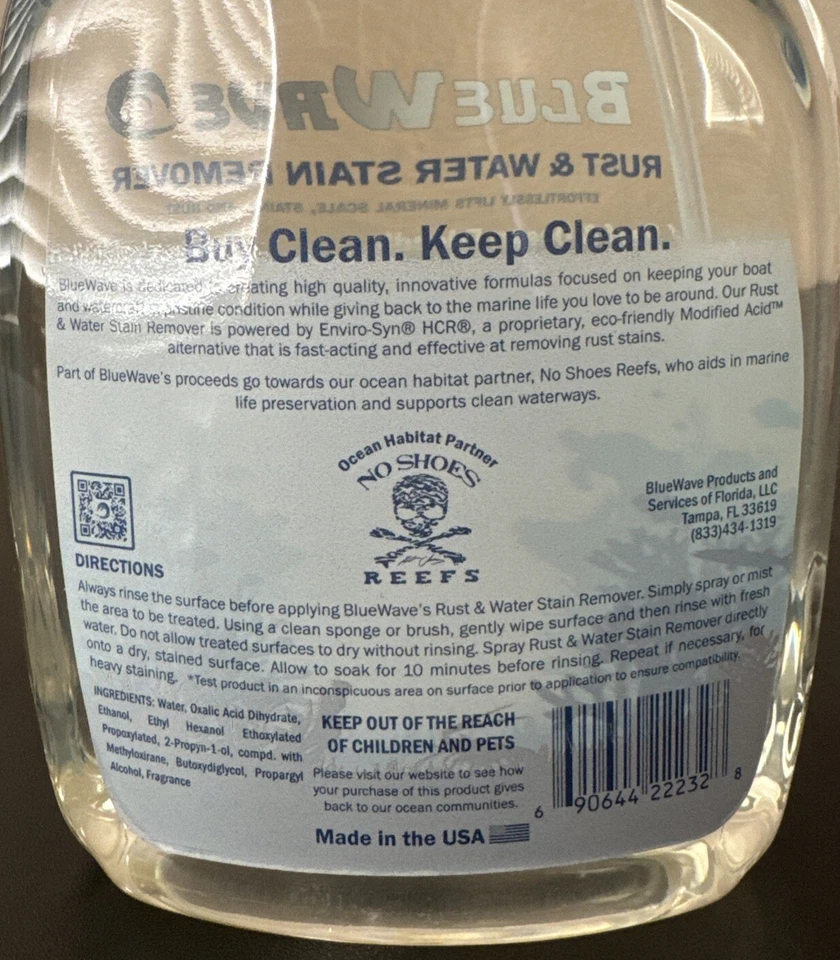 Blue Wave BWS100432 Water Stain & Rust Remover, Reef & Ocean Friendly, 1 CASE-12 - Image 3 of 4