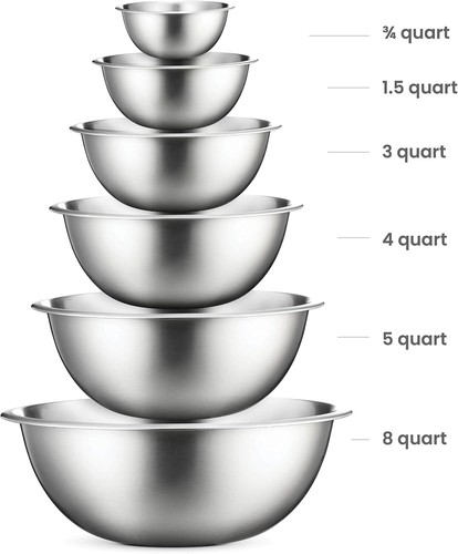 Stainless Steel Mixing Bowls Set, Dishwasher Safe for Cooking, Baking - Picture 2 of 7