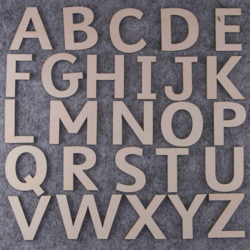 Sassoon Font Alphabet Set 3 or 6mm Plywood Upper Case Letters A-Z 26 Characters - 第 1/1 張圖片