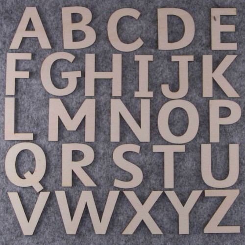 Sassoon Font Alphabet Set 3 or 6mm Plywood Upper Case Letters A-Z 26 Characters - Afbeelding 1 van 1