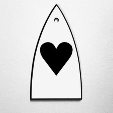 GUITAR TRUSS ROD COVER - Engraved Etched - Fits ESP LTD - HEART Love White