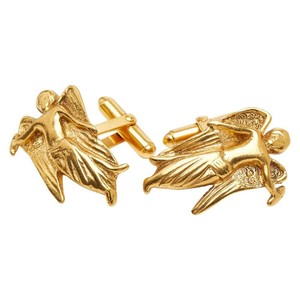 Authentic Chanel Cufflinks Gold Plated Metal Angel 25.5x15.2mm pre-owned