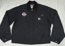 Vintage Carhartt J01 BLK Detroit Jacket Black Blanket Lined Made in USA Mens 44