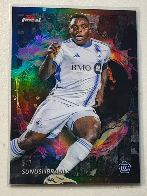 Sunusi Ibrahim 2024 Topps Finest MLS /7 Black Refractor RC Rookie #215 Rare