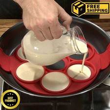 Non-Stick Silicone Round Pancake Maker Ring Egg Omelette Mould for Cooking, Bake