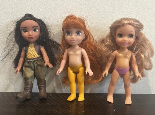 Disney Animators Petite Dolls Collection Doll Blonde Hair Rapunzel Anna Raya