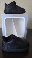 Nike Air Force 1 AF1 Crib Style Booties Shoes Size 3C CK2201-001 All Black