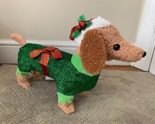 Dachshund lovers Holiday Time Plush pre-lit Dachshund indoor/outdoor decor NIB