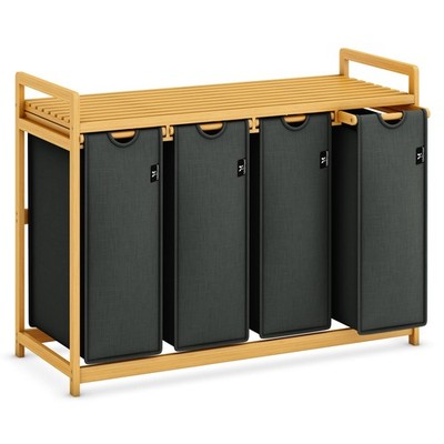 AdelDream Premium Wäschekorb 200L   4 Fächer, ausziehbarer & abnehmbarer Wäsc...