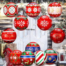 12 Pcs Christmas Inflatable Balls 12'' Light up Giant Blow up Decor