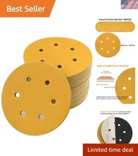 Versatile 6-Inch 320 Grit Sanding Discs - 100-Ct Hook and Loop for Wood & Auto