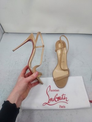 CHRISTIAN LOUBOUTIN EU 40 US 10 Rosalie Strass Nude Strappy Heel Sandal