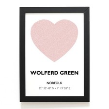 A3 PRINT - Wolferd Green, Norfolk - Word Heart Design - TM2599