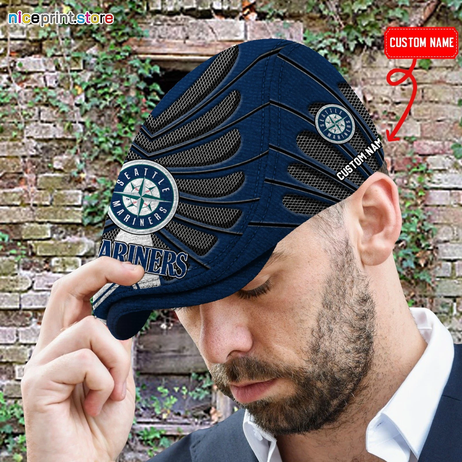 Seattle Team Mariners Jeff Cap Custom Jeff Cap Driving Cap Golf Cap