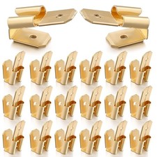 25 Pcs Piggyback Spade Connectors,3 Way Adapter Dual Male to Single Female Brass