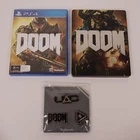 DOOM PS4 SteelBook + 3 Collector Pins + Regular Case Playstation Video Game