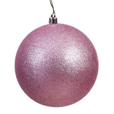 Vickerman N591245DG Mauve Glitter Drilled Ball Ornament  4.75 in. - 4 per Bag