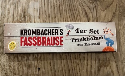 KROMBACHER'S FASSBRAUSE4er Set Trinkhalme aus Edelstah