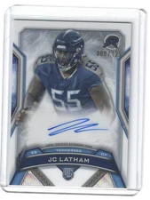 JC Latham 2024 Topps Resurgence WHITE SURGE PARALLEL AUTO Rookie /125 TITANS