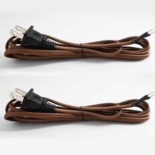 2Pack 8Ft Rayon Cloth Covered Replacement Electric Wire Lamp Cord with End Plug