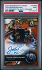 2023 Bowman Platinum Jacob Misiorowski Top Prospect Orange Auto /25 #TOP69 PSA 9