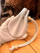 Leather Cowhide Mini Pouch White Handmade Small Bag Storage Keychain Used