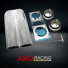 Polished Finned Aluminum Shotgun Intake Hood Scoop Fits Dual 4 Barrel Carbs Polished Finned Aluminum Shotgun Intake Hood Scoop Fits Dual 4 Barrel Carbs