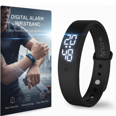 Vibrating Alarm Wristband Silent Wake Up Watch for Heavy Sleepers