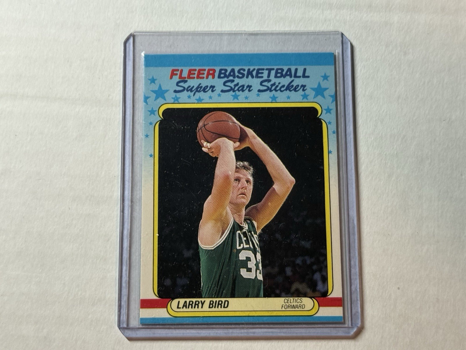 1988-89 Larry Bird Fleer Super Star Sticker #2 Boston Celtics HOF