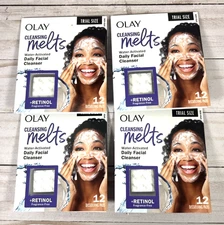 Olay Cleansing Melts Water-Activated Daily Facial Cleanser Retinol Unscented 4x