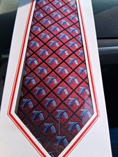 Burgundy Tie With Blue Design
