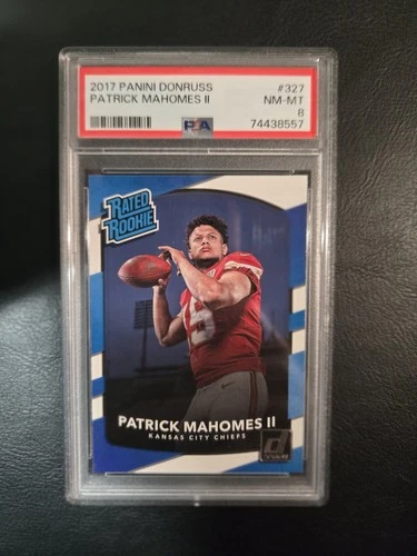 2017 Panini Donruss - Rated Rookie Patrick Mahomes II #327 (RC) PSA 8