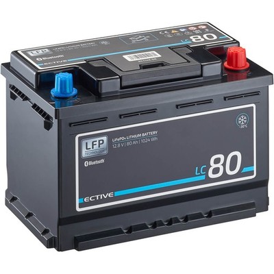 ECTIVE 12V 80Ah LiFePo4 Versorgungsbatterie Lithium Akku BMS Wohnmobil LFP LT