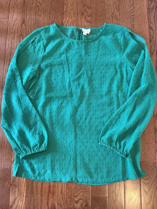 Brand New Without Tags Jcrew Emerald Green Blouse Women Size XXS