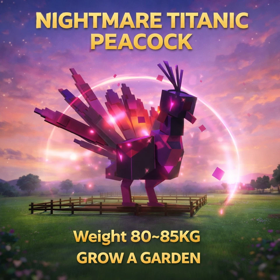 Peacock Nightmare Titanic (80-85kg) - Grow A Garden Roblox 🦚 Fast Delivery