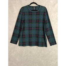 Lauren Ralph Lauren Women's 2X Plaid Long Sleeve Pull-On Top NEW