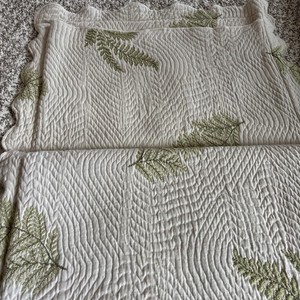 Pair of Linen Source 100% Cotton Standard Pillowcase Shams Green Ferns
