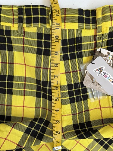 Royal & Awesome neu mit Etikett Herren Größe 34 hellgelb schwarz kariert Chino Golfshorts - Bild 13 von 16