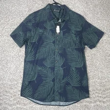 Travis Mathew Shirt Mens Medium Sugar Rim Palm Fronds Button Up Short Sleeve NWT