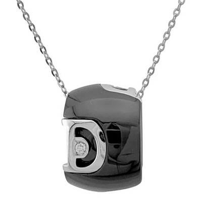 Damiani Necklace K18 white gold ceramic diamond D icon used
