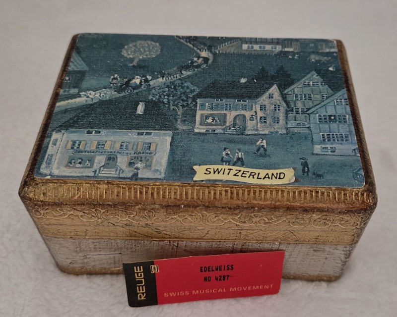 VINTAGE Reuge Music Box No. 4287 - Made In Switzerland  - Plays Edelweiss