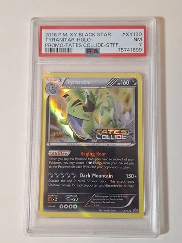 2016 Pokemon XY Promo Fates Collide Staff #XY130 Tyranitar Holo BSP PSA 7 NM