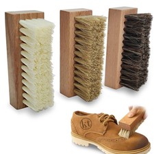 Small Shoe Cleaning Brush Set of 3 Brushes with Nylon, Brown, Yellow White