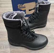 Size 8 Blundstone BL 1465 Black Leather Thermal Lace Up Boots