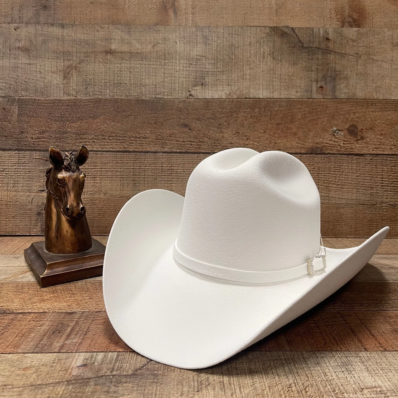 Men's 100X Western Cowboy Felt Hat Tejana GenuineWool Vaquera Estilo Taco- White