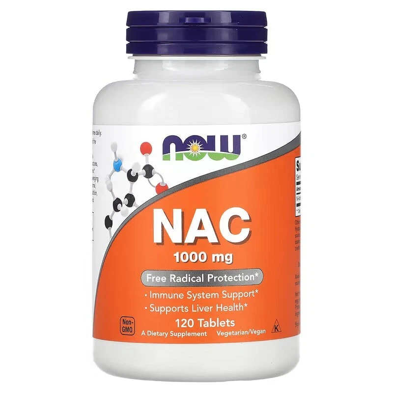 Now Foods NAC 1000 mg 120 Tablets Cellular Health Free Radical Protection - image 2 of 2