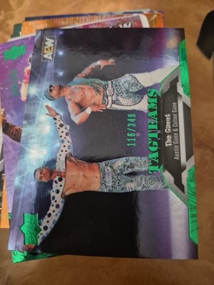 2023 Upper Deck AEW Tag Teams Green Pyro Foil #'d 116/349 Austin Gunn Colten 